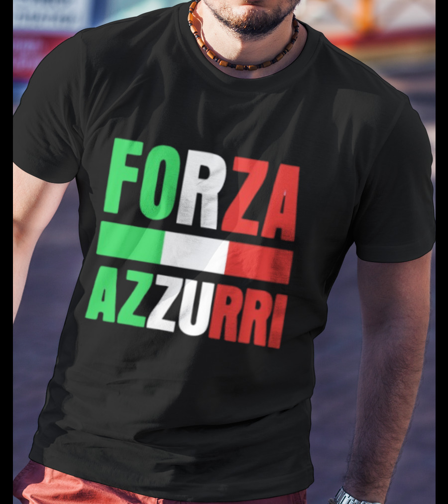 Forza Azzurri Italy Italian Flag Supporters T-Shirt