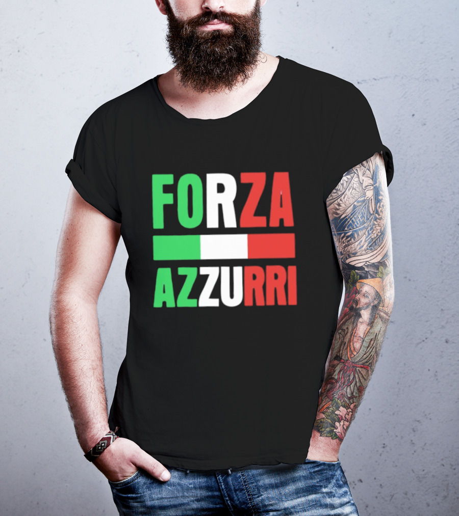 Forza Azzurri Italy Italian Flag Supporters T-Shirt