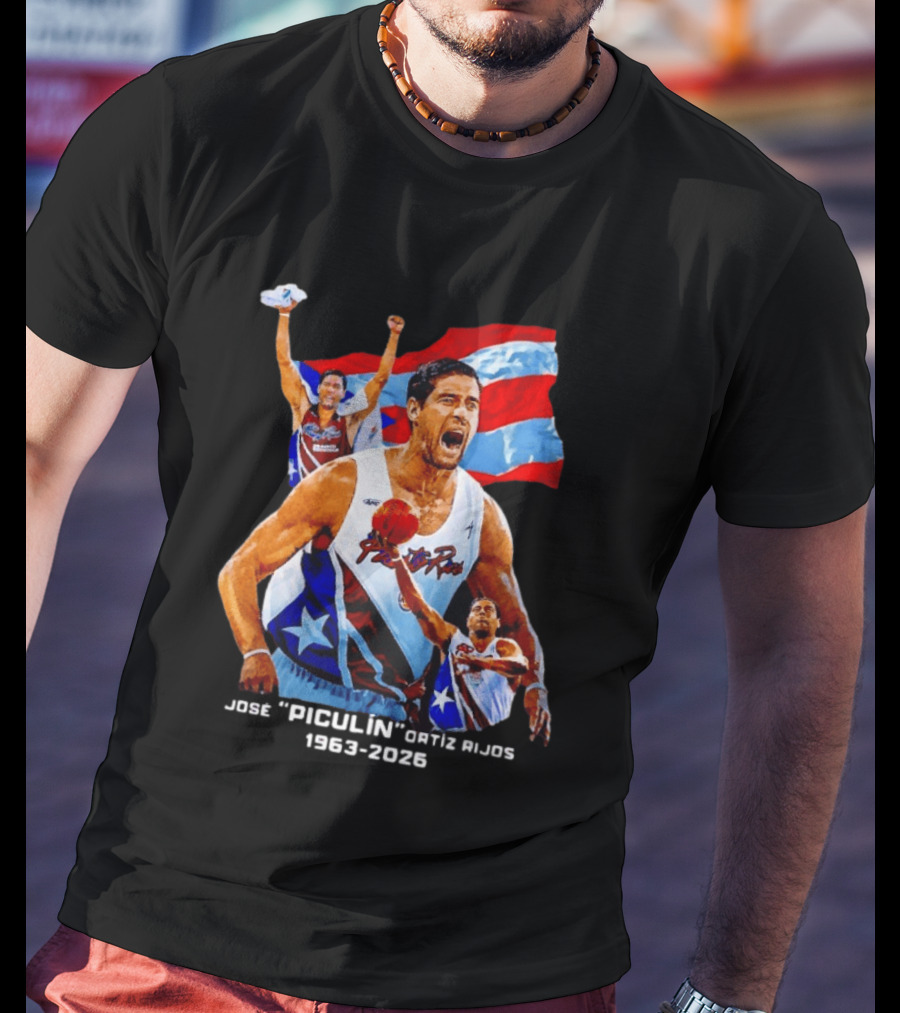 José Piculín Ortiz Rijos Puerto Rico Basketball Legend 1963 2026 T-Shirt