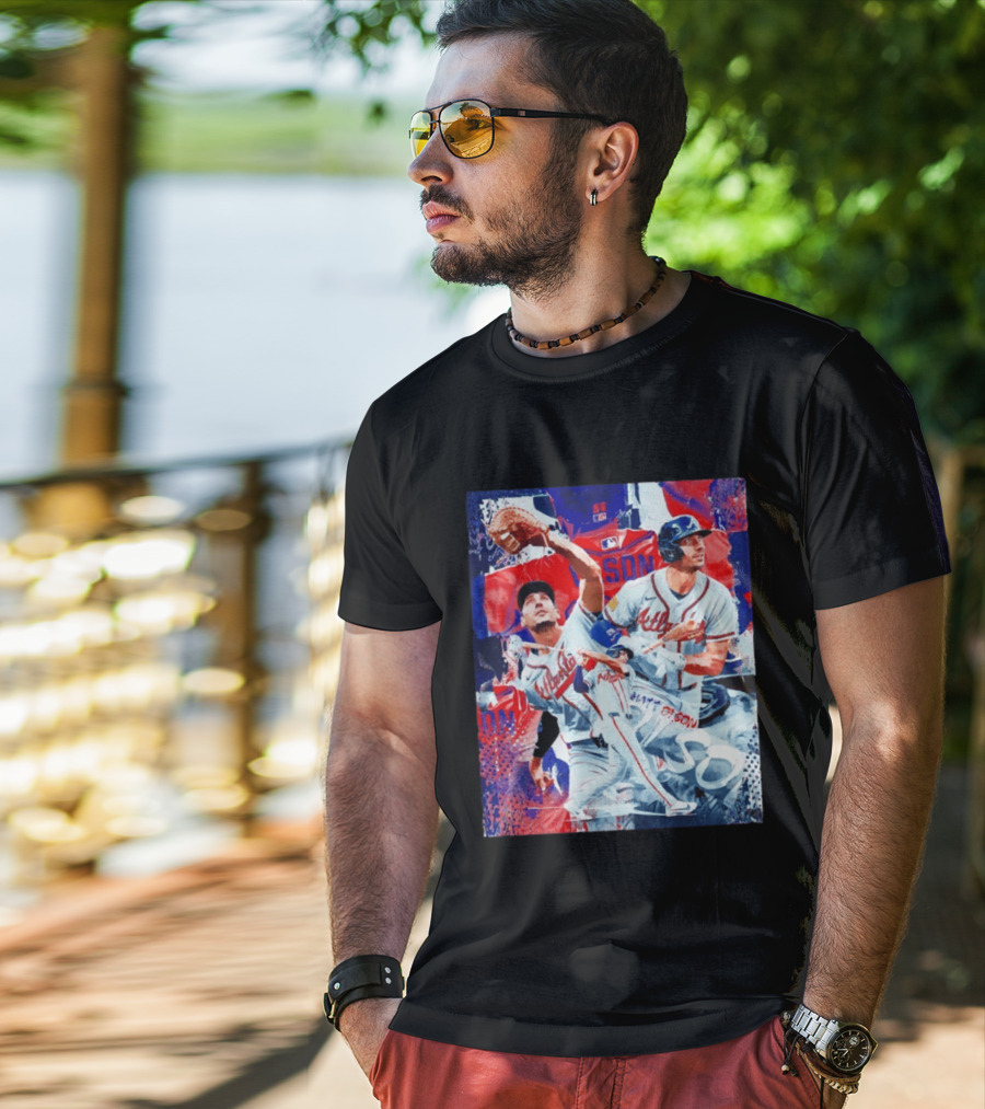 Matt Olson Atlanta Braves Baseball Action Collage T-Shirt