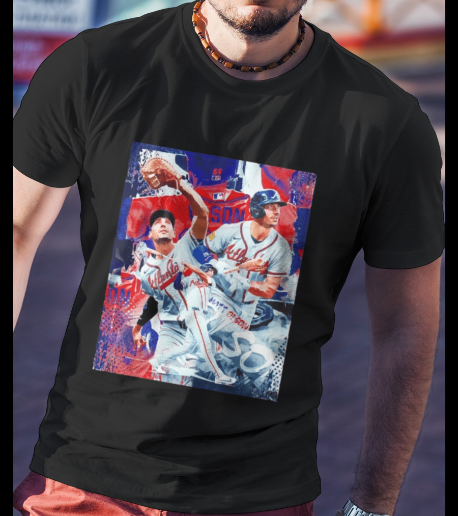 Matt Olson Atlanta Braves Baseball Action Collage T-Shirt