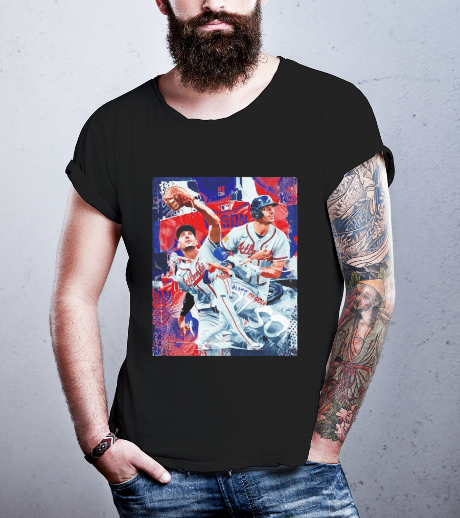 Matt Olson Atlanta Braves Baseball Action Collage T-Shirt