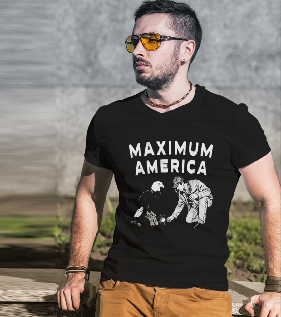 Maximum America Bald Eagle Iconic Patriotic T-Shirt