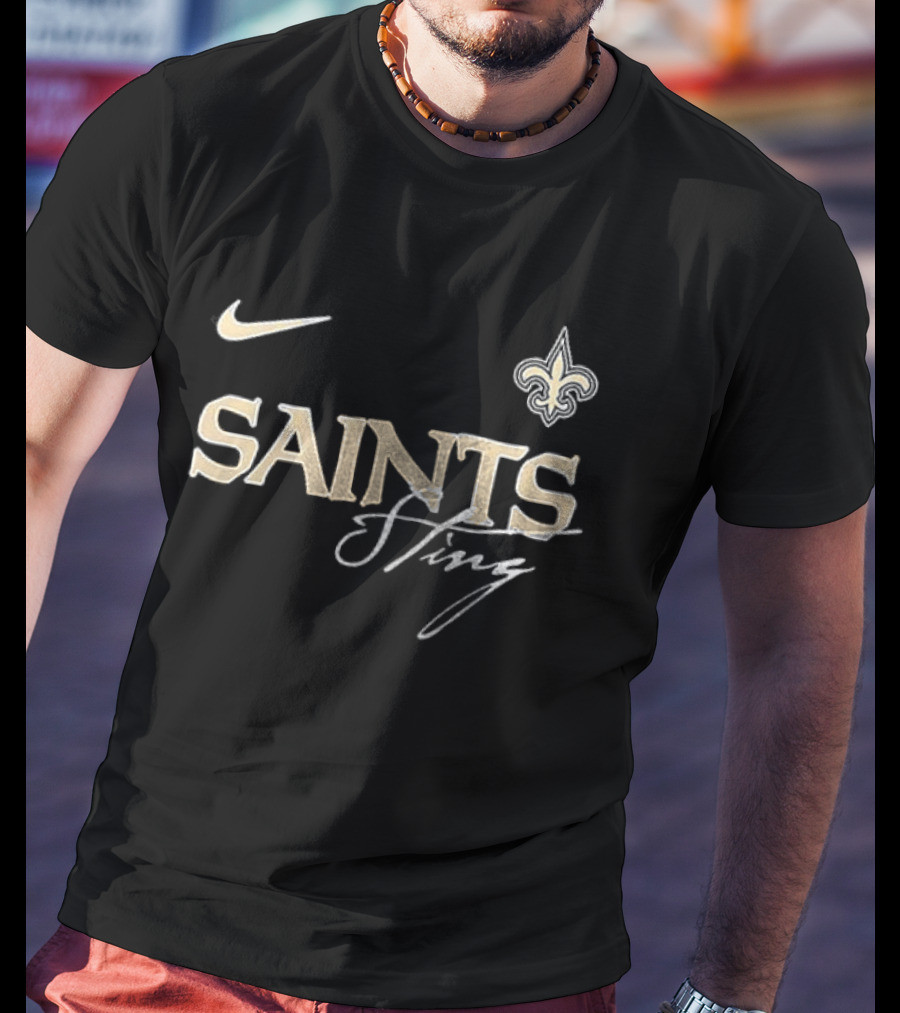 Nike New Orleans Saints Sting Collaboration Fleur De Lis T-Shirt