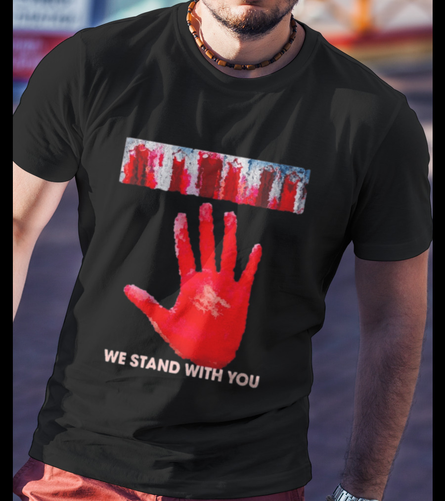 Red Dress Day We Stand With You Handprint T-Shirt