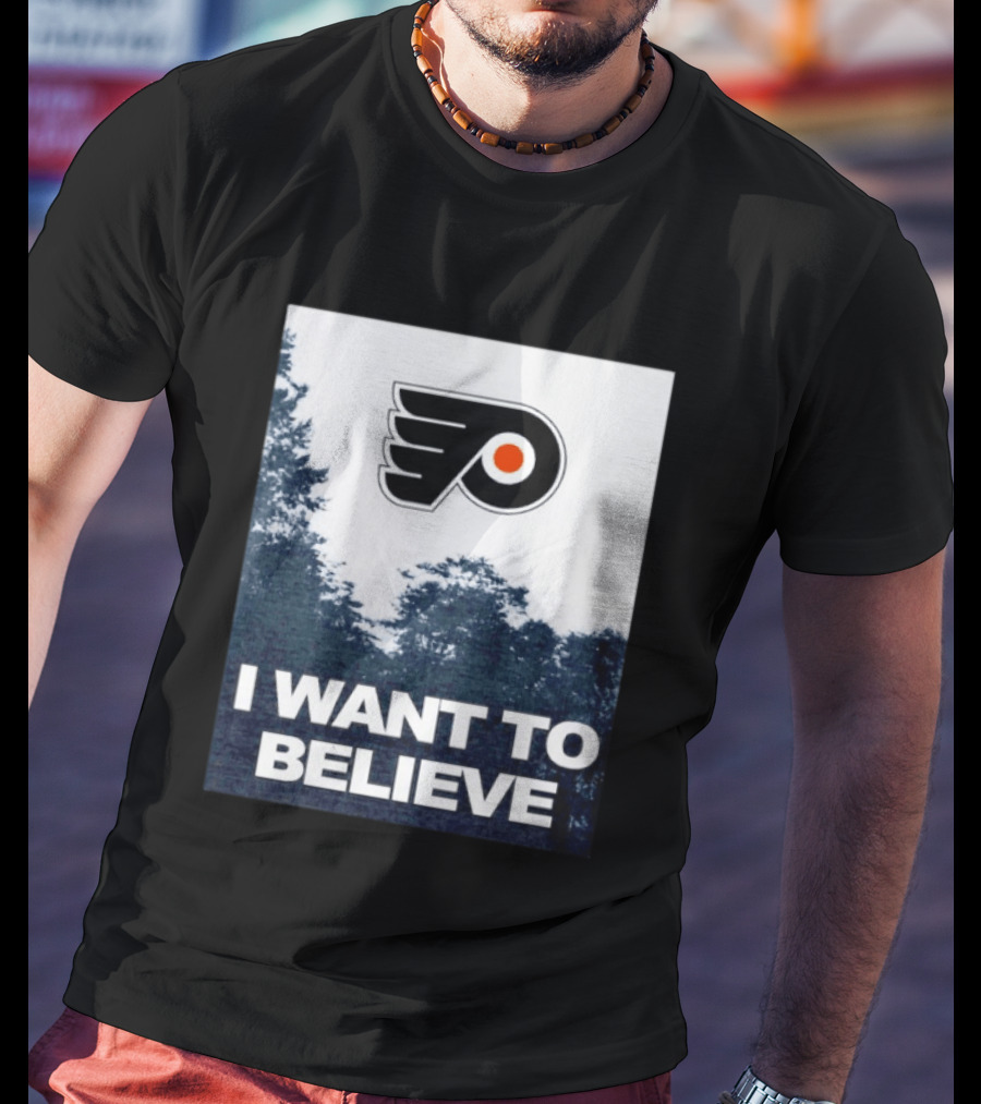Philadelphia Flyers I Want To Believe UFO Hockey T-Shirt