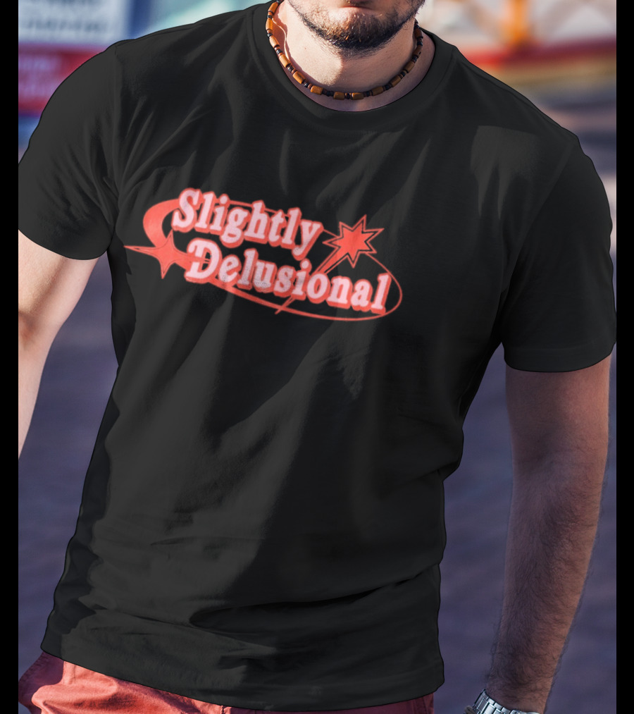 Slightly Delusional Whimsical Star Design With Swirling Orbit T-Shirt