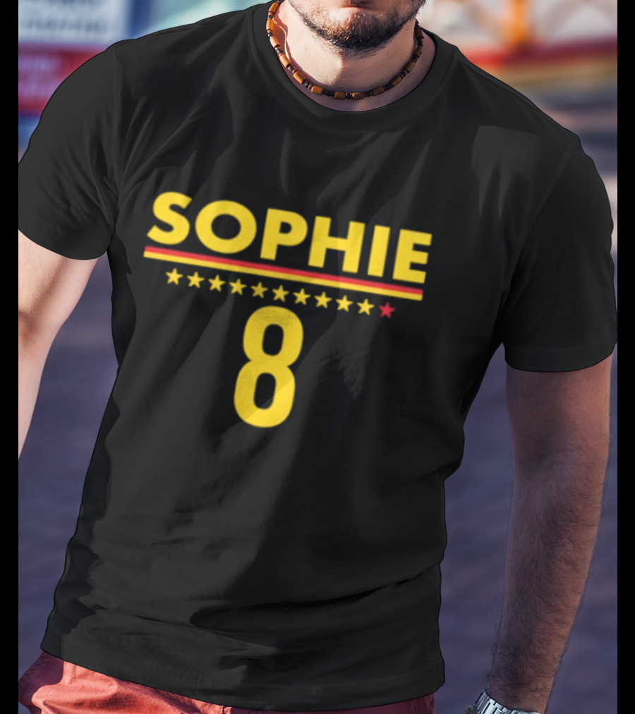 Sophie 8 Star Yellow Red Line Indiana Fever 2026 WNBA Season T-Shirt
