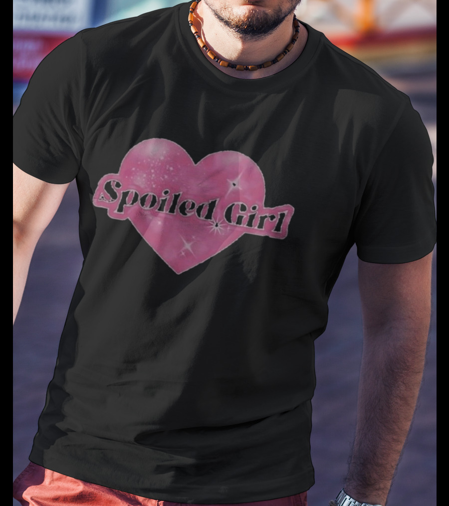 Spoiled Girl Heart Airbrush Pink Sparkle T-Shirt