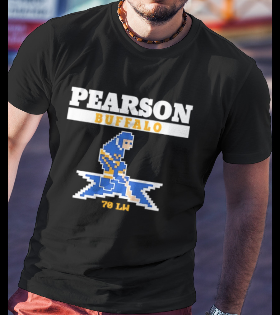 Pearson Buffalo Sabres 70 LW Hockey Pixel T-Shirt