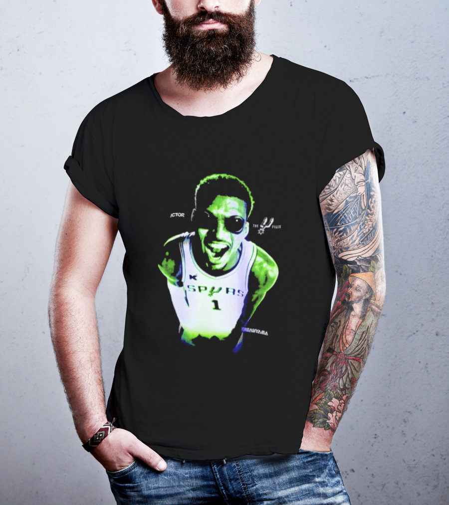 The Alien Victor Wembanyama Spurs X Files Mashup Paranormal Basketball T-Shirt