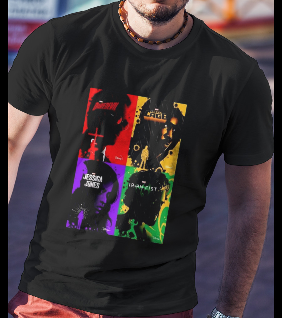 Marvel Daredevil Jessica Jones Luke Cage Iron Fist Heroes Disney T-Shirt