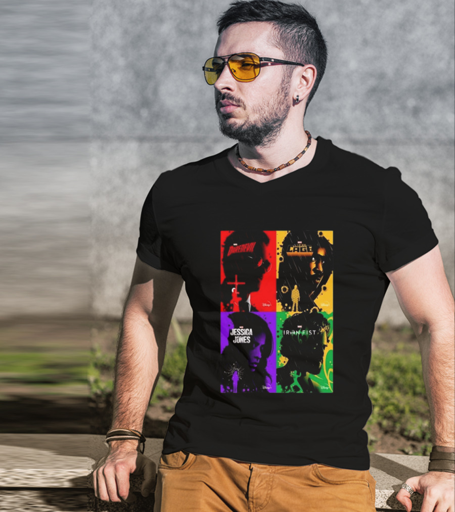 Marvel Daredevil Jessica Jones Luke Cage Iron Fist Heroes Disney T-Shirt