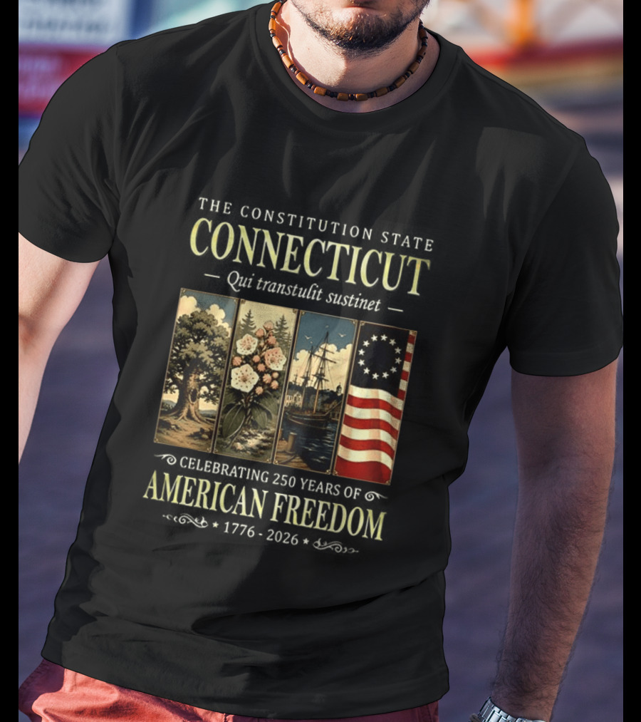 Connecticut Celebrating 250 Years Of American Freedom 1776 2026 Palmetto State T-Shirt