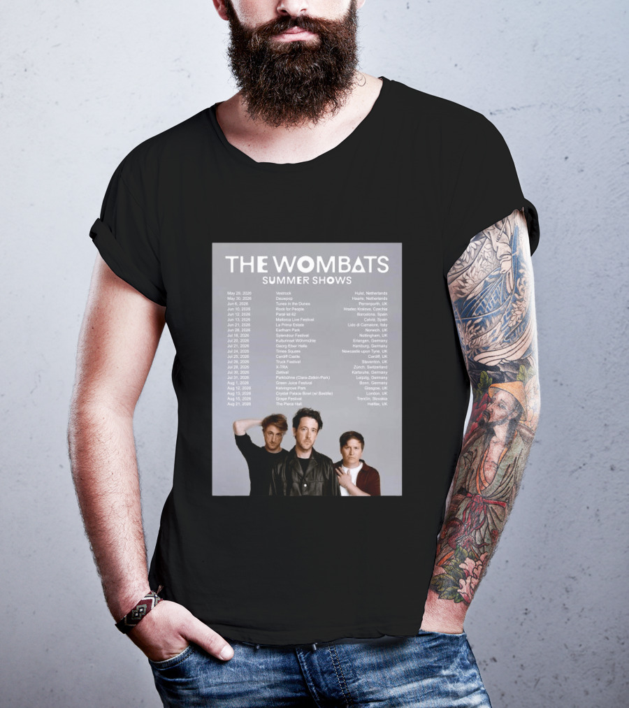 The Wombats Summer Shows 2026 Tour Dates And Locations T-Shirt
