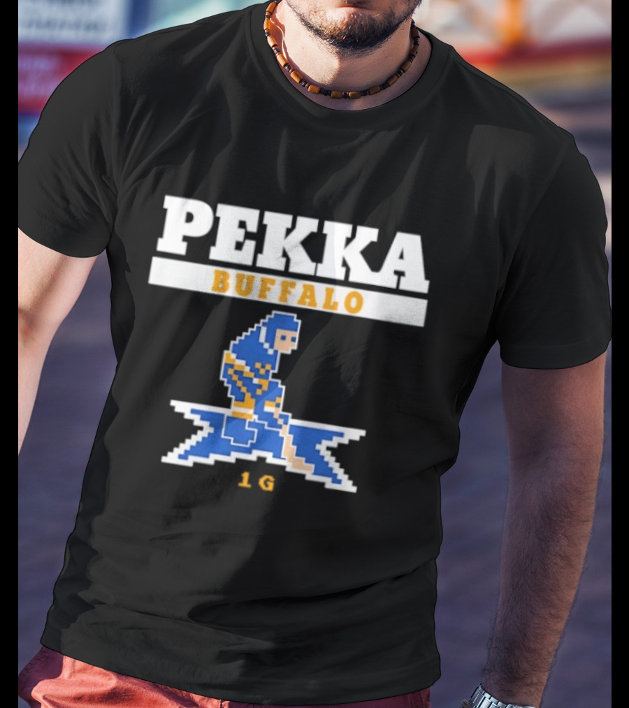 Pekka Buffalo Sabres 16 Hockey Pixelated Player T-Shirt