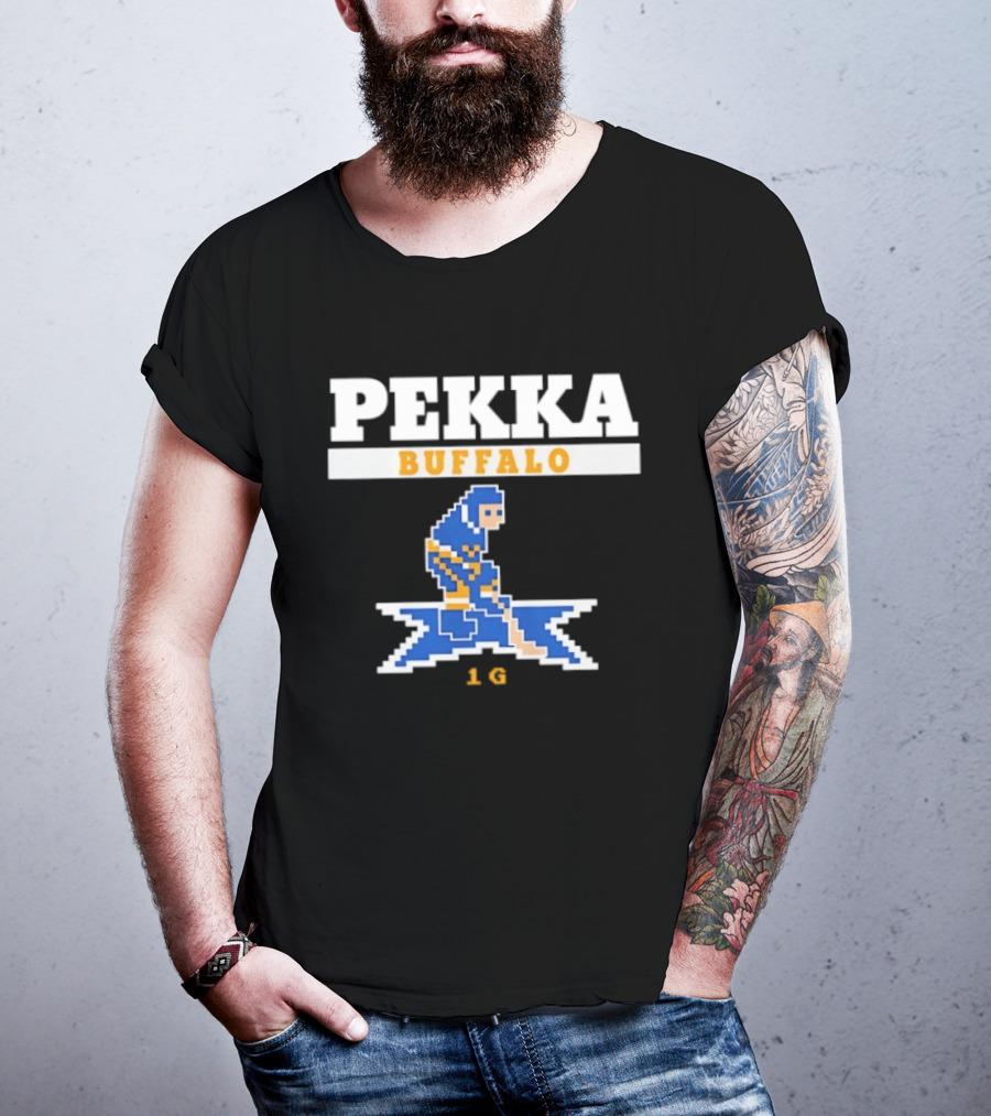 Pekka Buffalo Sabres 16 Hockey Pixelated Player T-Shirt