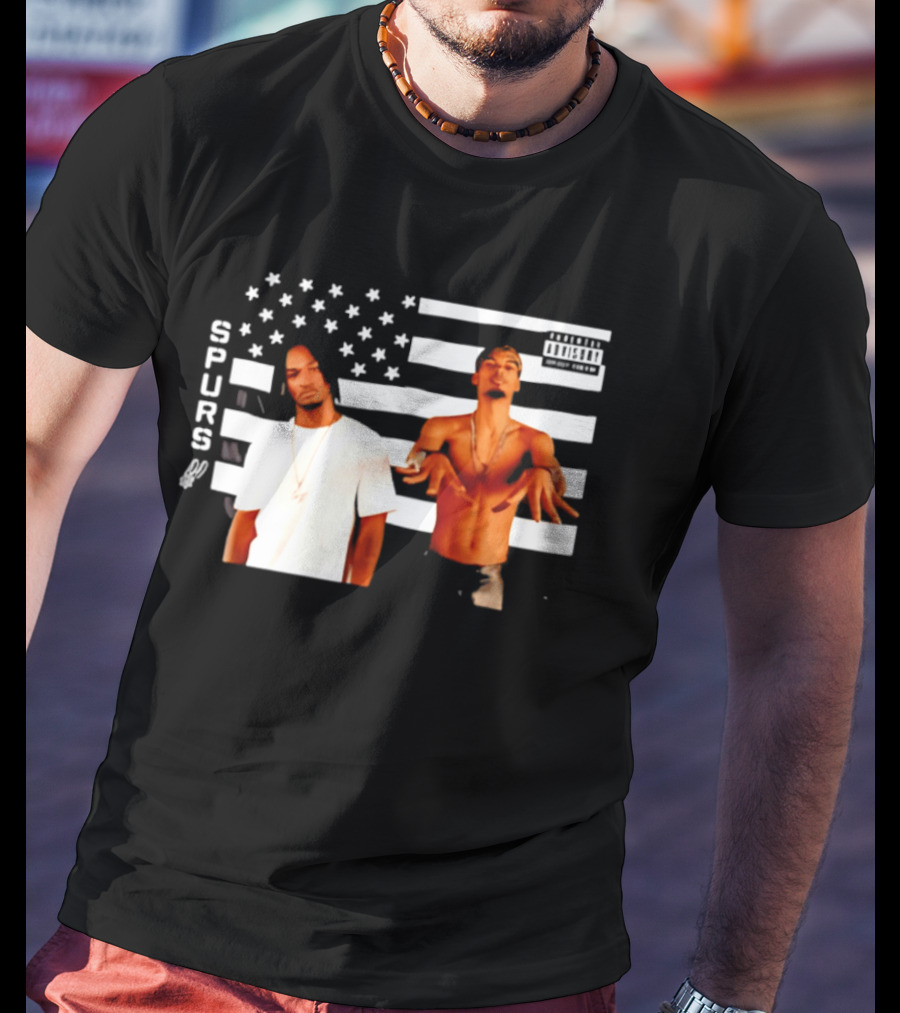 Spurs Wemby And Castle Stankonia American Flag T-Shirt
