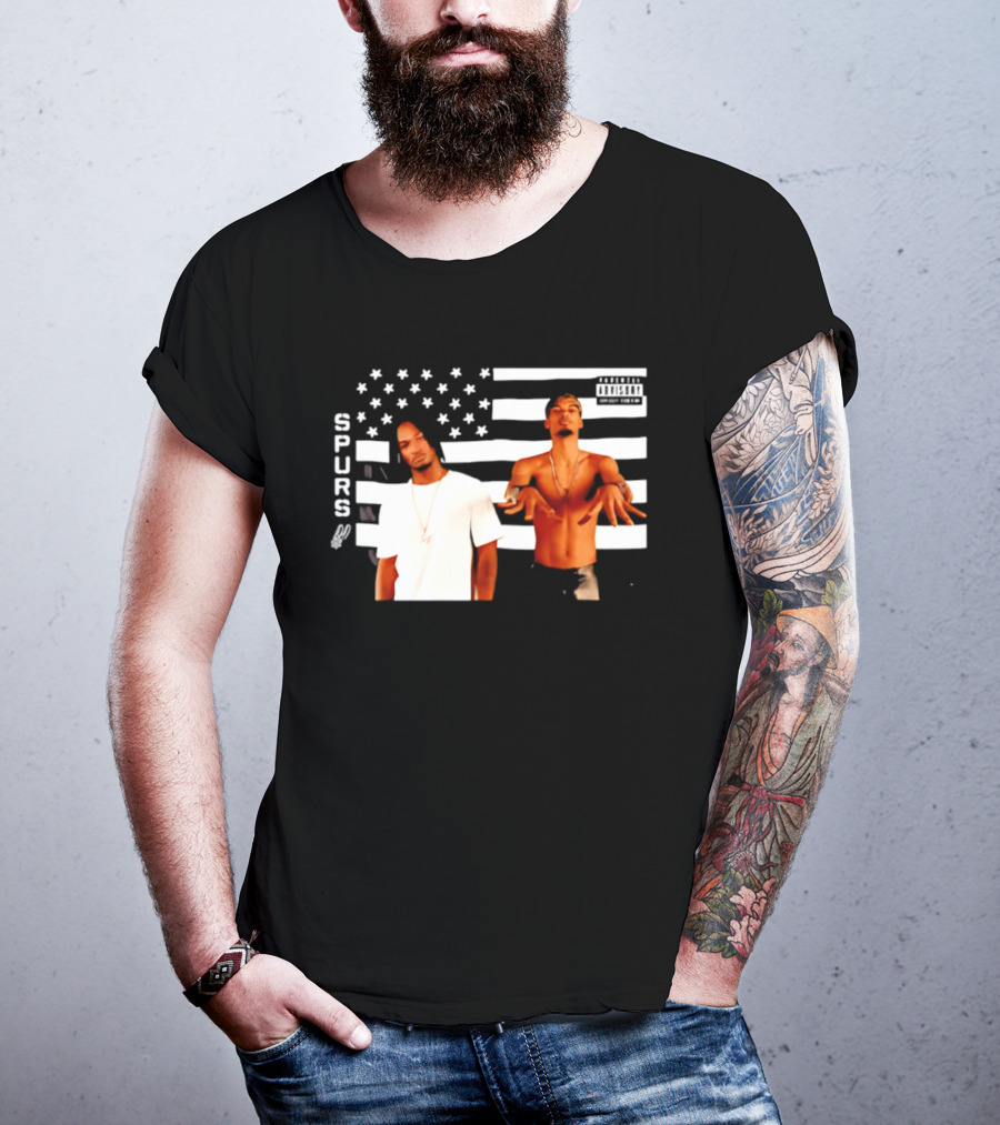 Spurs Wemby And Castle Stankonia American Flag T-Shirt