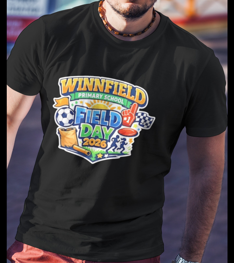 Winnfield Primary School Field Day 2026 Soccer Race Checkered Flags T-Shirt