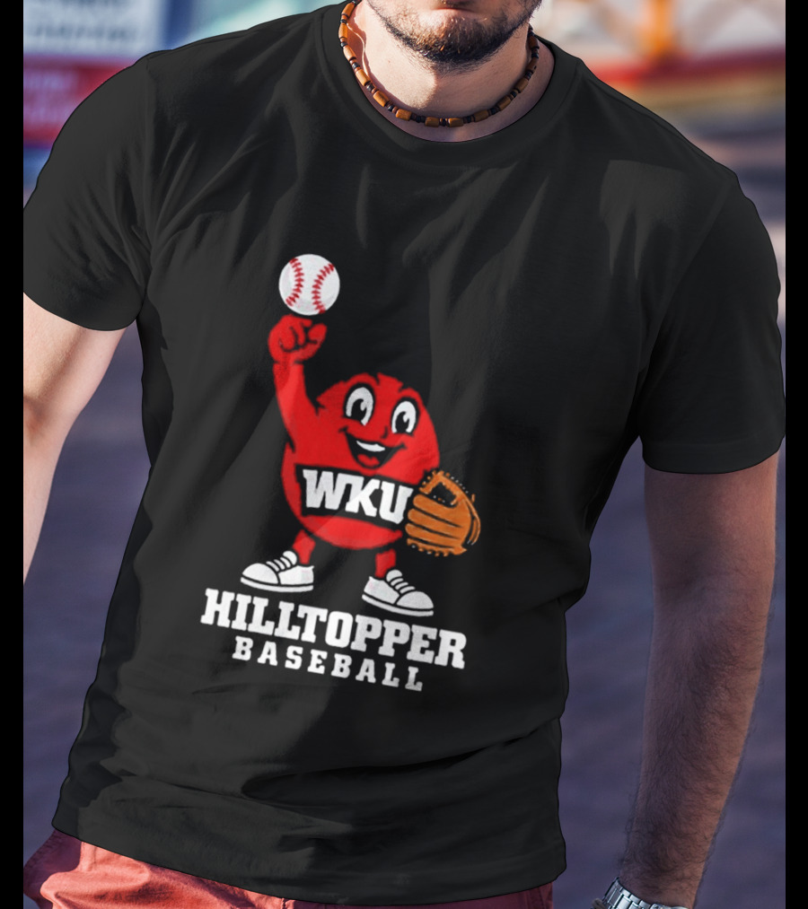 WKU Hilltopper Baseball Mascot With Glove And Ball T-Shirt