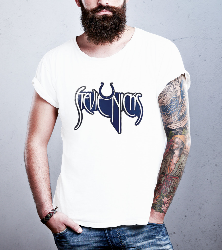 Indianapolis Colts Stevie Nicks Don't Be A Lady Colts Horseshoe T-Shirt