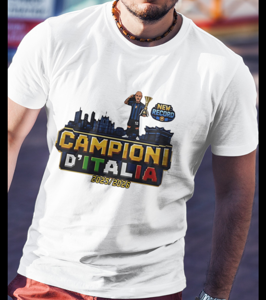 Campioni D'Italia 2025 2026 Inter Milan New Record City Skyline T-Shirt