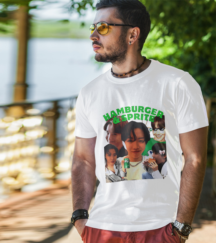 J Hope BTS Hamburger & Sprite Collage T-Shirt
