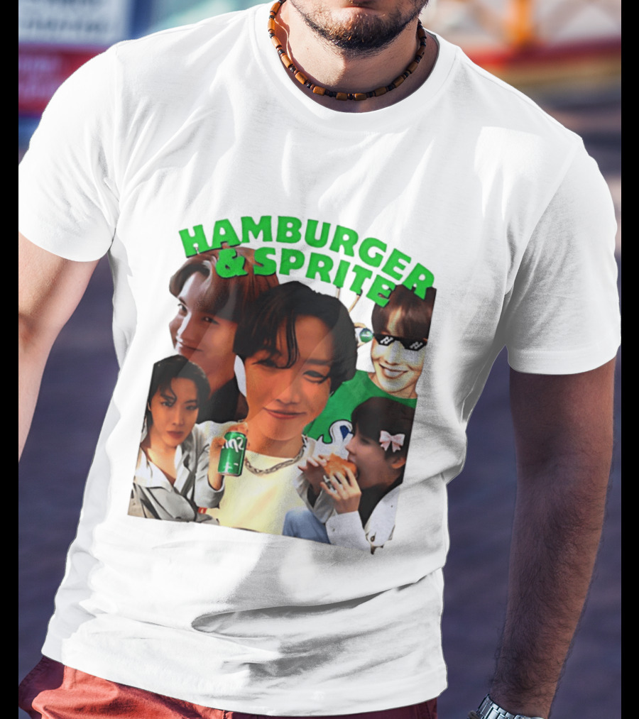 J Hope BTS Hamburger & Sprite Collage T-Shirt