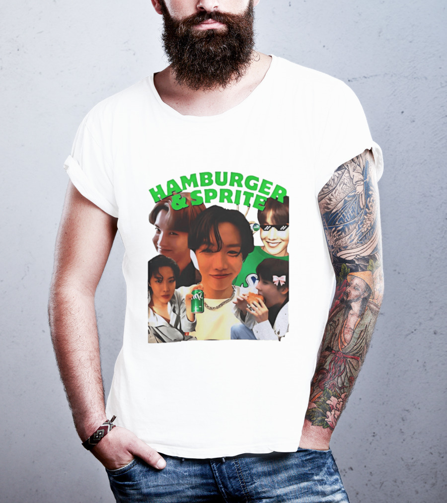 J Hope BTS Hamburger & Sprite Collage T-Shirt