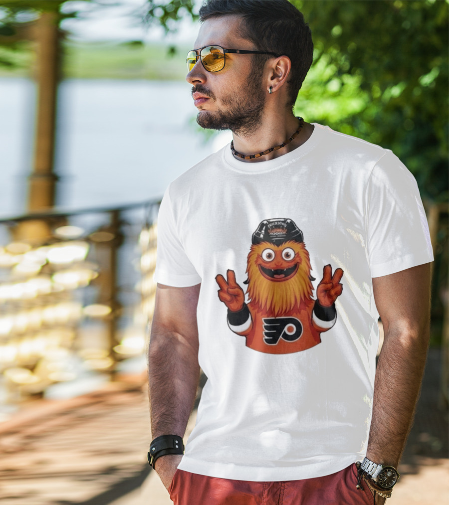 Philadelphia Flyers Gritty Peace Victory Hockey Fan Favorite T-Shirt