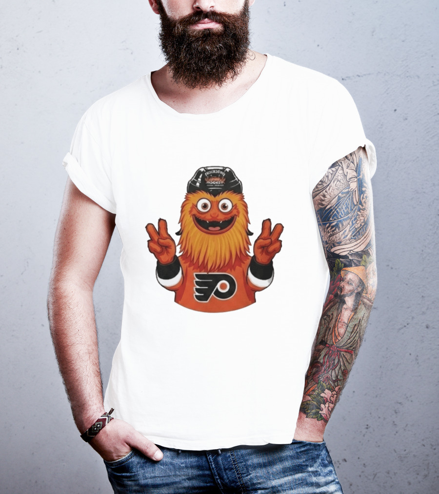 Philadelphia Flyers Gritty Peace Victory Hockey Fan Favorite T-Shirt