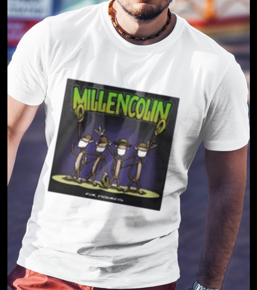 Millencolin For Monkeys Dancing Cartoon Monkeys With Masks And Hats T-Shirt