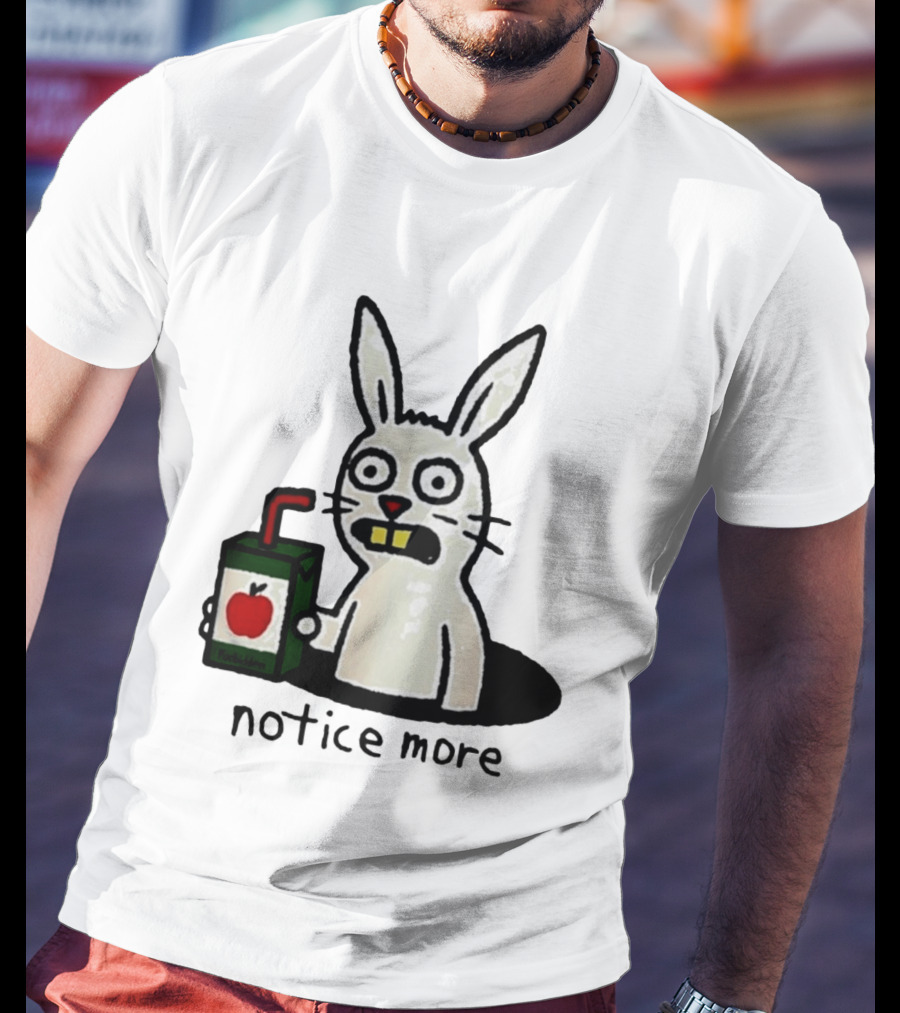 Notice Forbidden Apple Juice Box Bunny T-Shirt