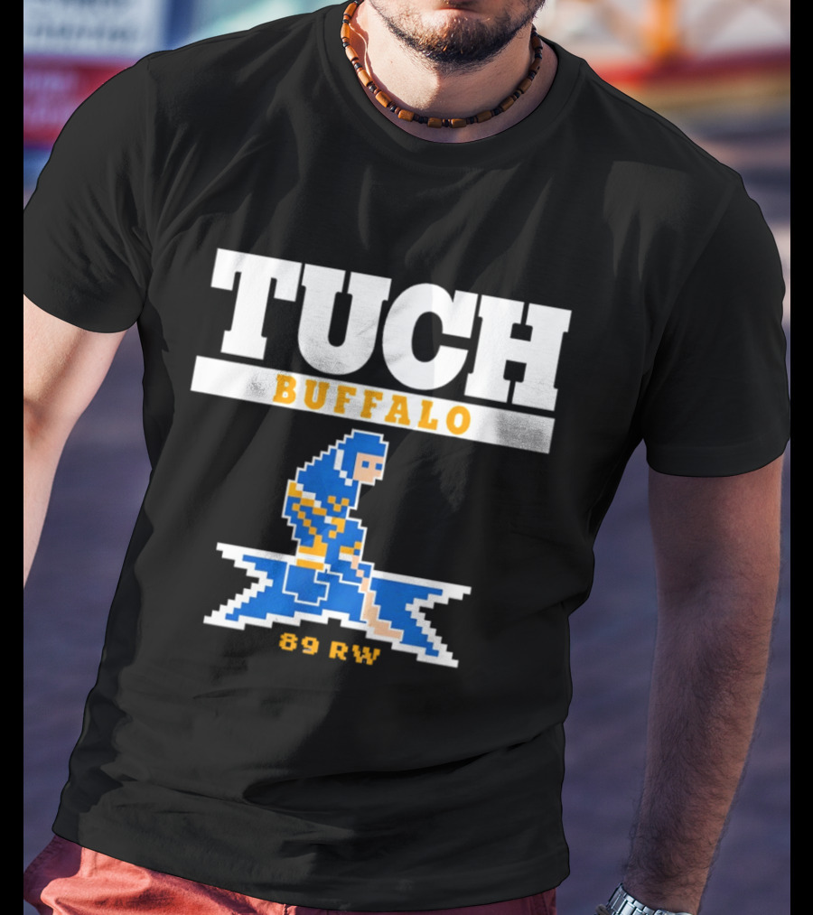 Tuch Buffalo Sabres 89 RW Classic Pixel Hockey T-Shirt