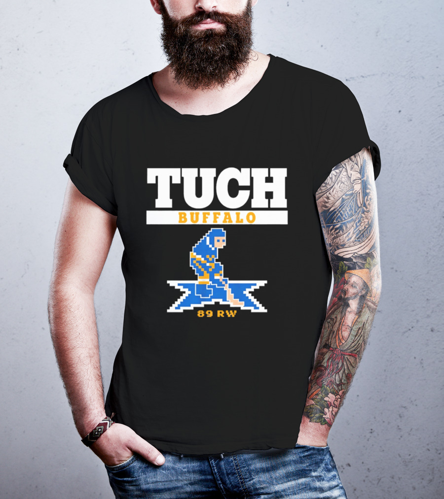 Tuch Buffalo Sabres 89 RW Classic Pixel Hockey T-Shirt