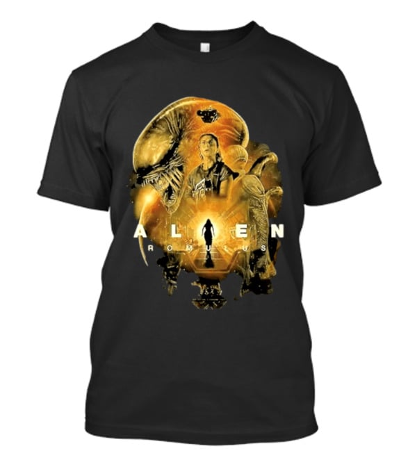 Alien Romulus Xenomorph Collage With Character And Spaceship T-Shirt