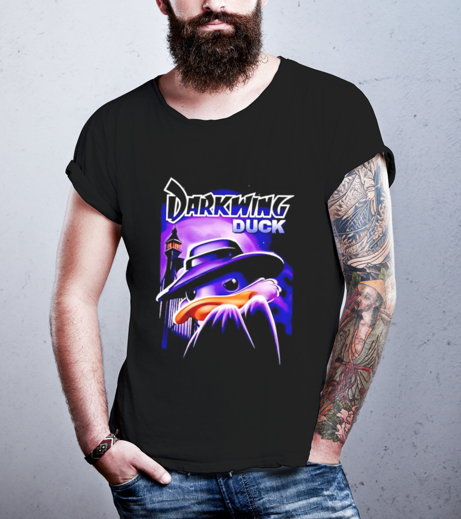 Darkwing Duck Funko Figure Iconic Character With Hat And Cityscape T-Shirt