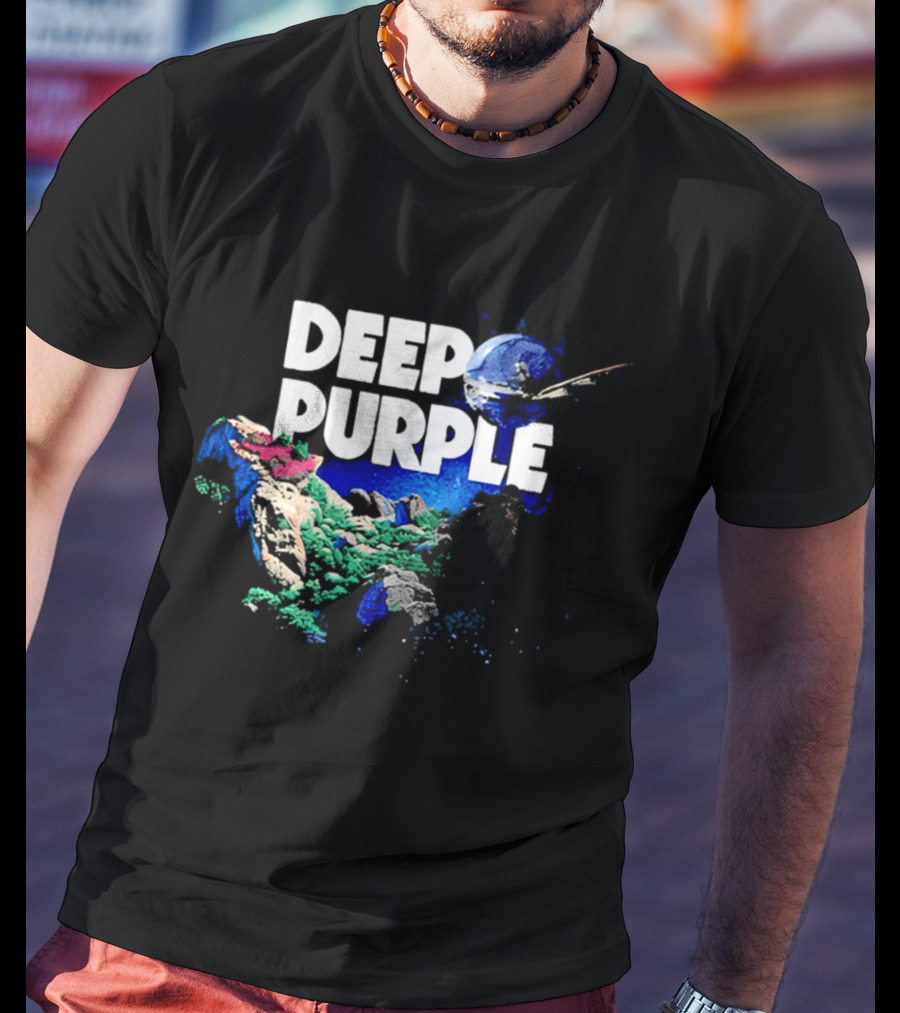 Deep Purple Colorful Splatters And Paint Brush Strokes T-Shirt