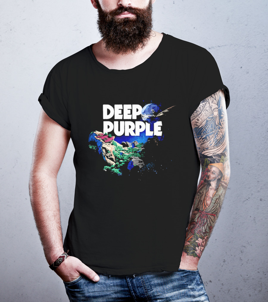 Deep Purple Colorful Splatters And Paint Brush Strokes T-Shirt