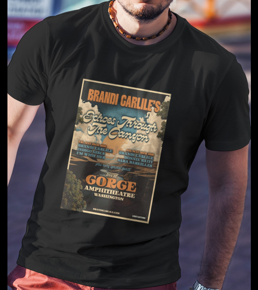 Brandi Carlile Echoes Through The Canyon Live At Gorge Amphitheatre Washington May 29 30 2026 T-Shirt
