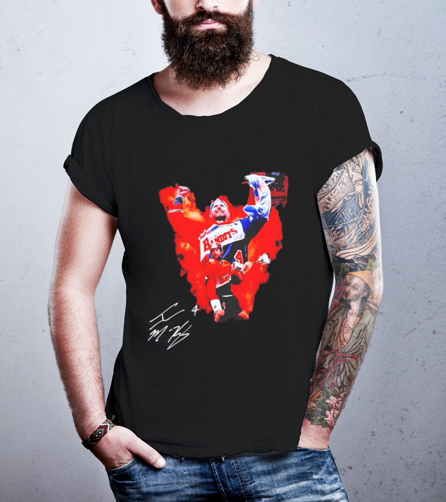Ian MacKay Bandits Lacrosse Legend Signed Color Burst Collage T-Shirt