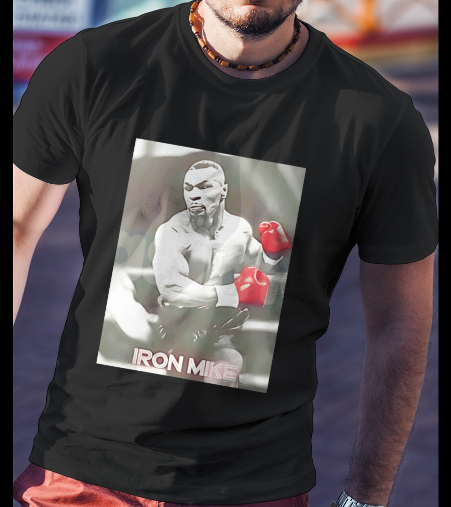 Boxing Legend Iron Mike Tyson Vintage Style Red Gloves T-Shirt