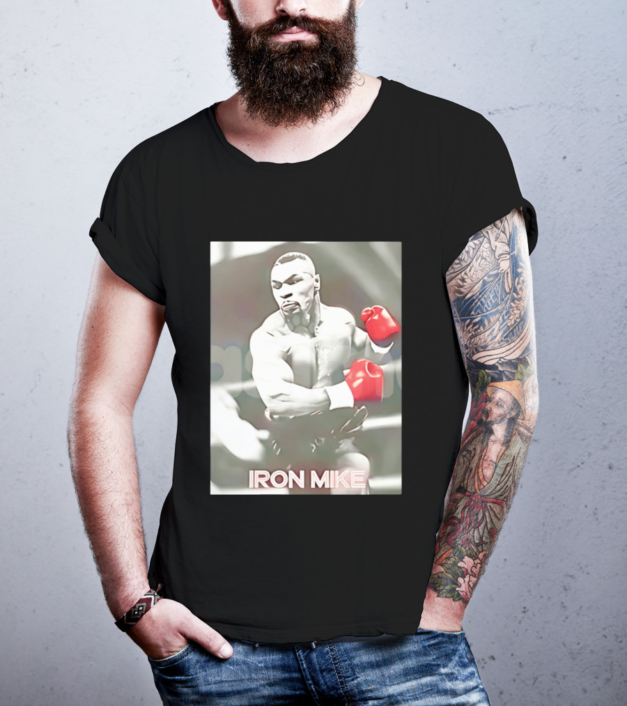 Boxing Legend Iron Mike Tyson Vintage Style Red Gloves T-Shirt
