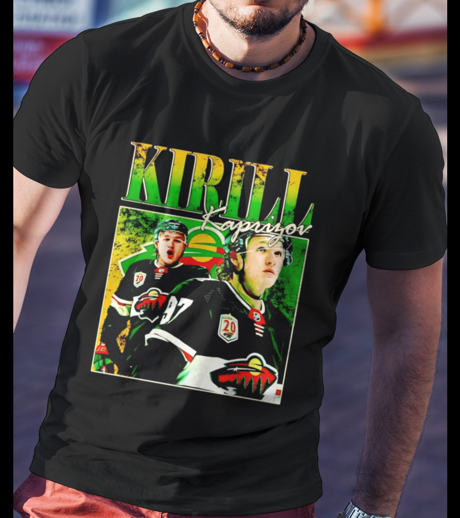 Kirill Kaprizov Minnesota Wild NHL Hockey Player With 20th Anniversary T-Shirt
