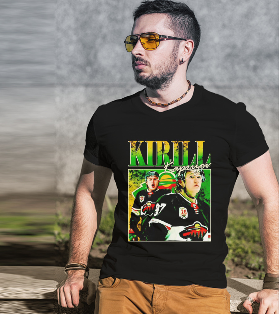 Kirill Kaprizov Minnesota Wild NHL Hockey Player With 20th Anniversary T-Shirt