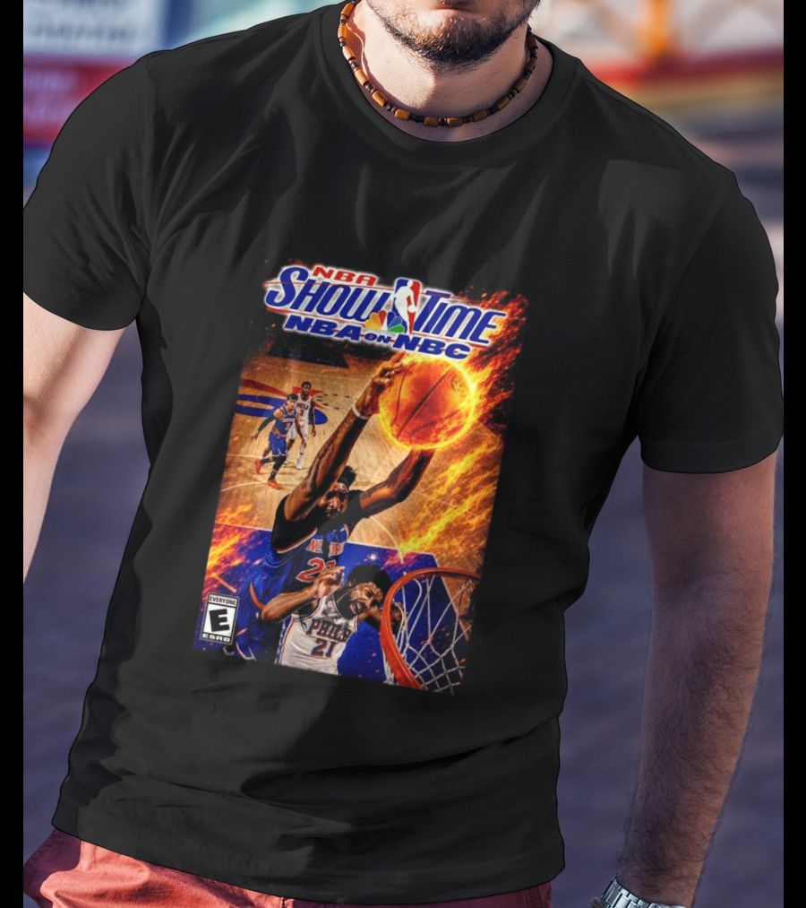 NBA Showtime Dunking Mitchell Robinson On Joel Embiid NBA On NBC T-Shirt