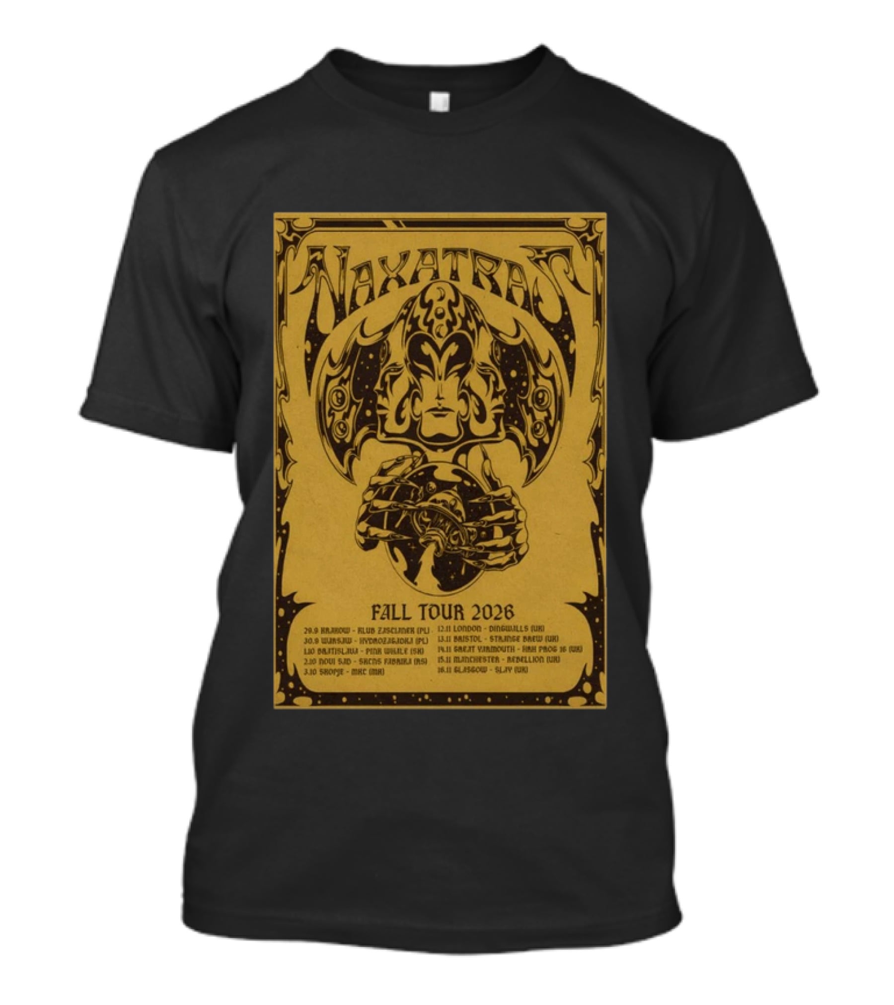 Naxatras Fall Tour 2026 European Concert Dates And Locations T-Shirt