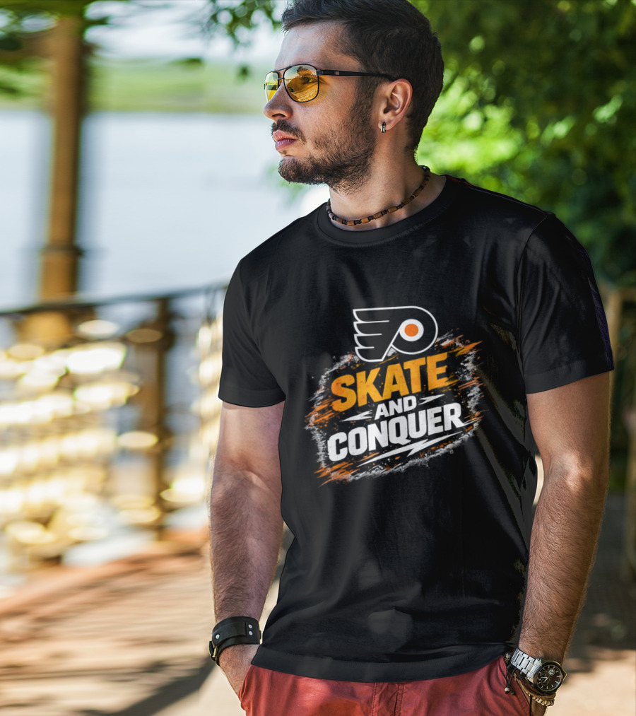 Philadelphia Flyers Skate And Conquer NHL T-Shirt