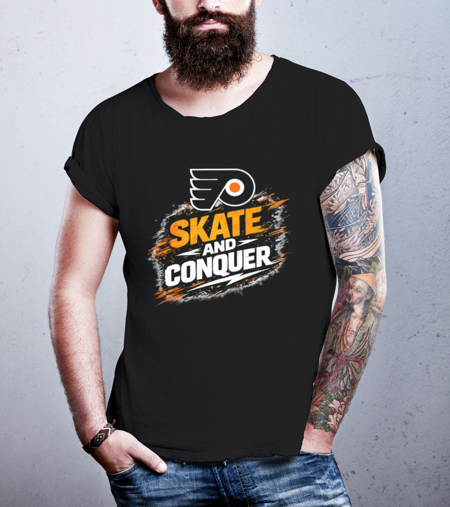 Philadelphia Flyers Skate And Conquer NHL T-Shirt